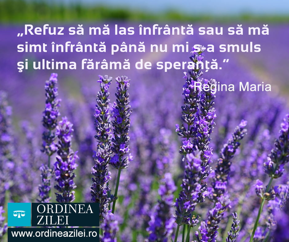 CITATUL ZILEI. Refuz să mă las înfrântă sau să mă simt înfrântă până nu mi s-a smuls şi ultima fărâmă de speranţă