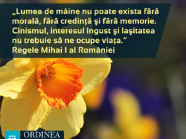 CITATUL ZILEI: Lumea de mâine nu poate exista fără morală, fără credinţă şi fără memorie. Cinismul, interesul îngust şi laşitatea nu trebuie să ne ocupe viaţa