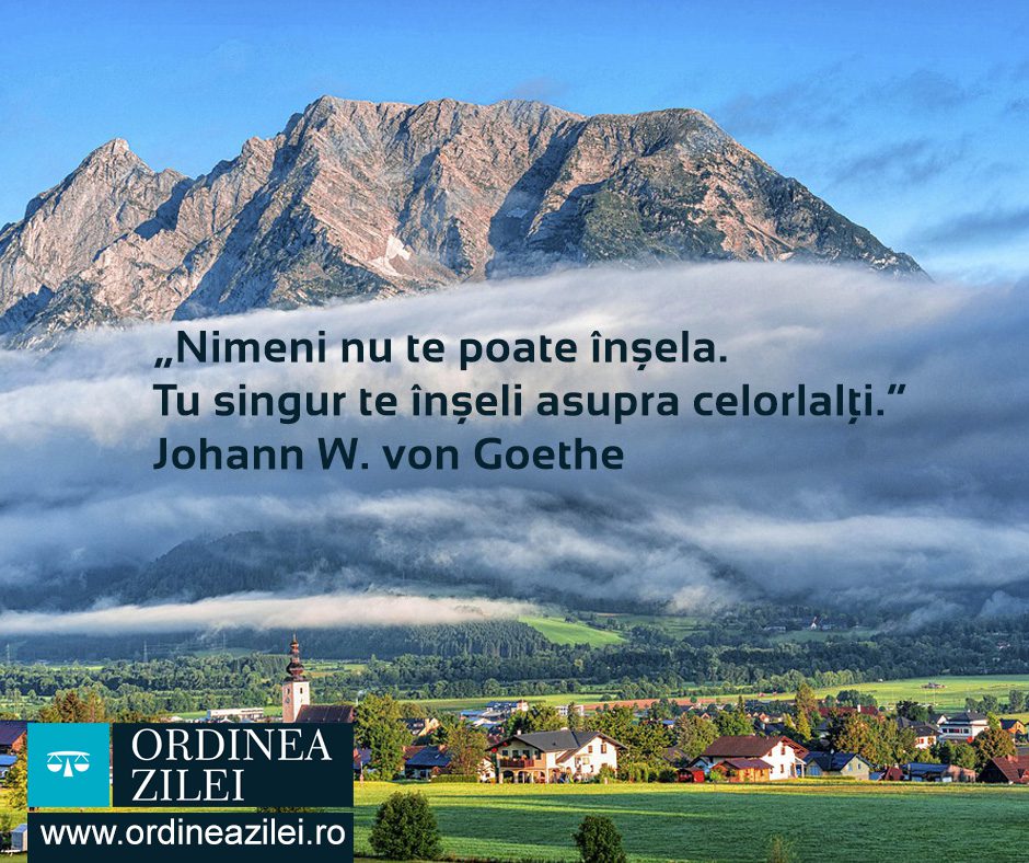 CITATUL ZILEI. Nimeni nu te poate înșela. Tu singur te înșeli asupra celorlalți