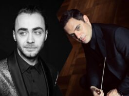 Pianistul Daniel Ciobanu și dirijorul britanic Christopher Ward, pe scena Sălii Radio